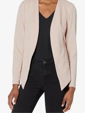 BCBGeneration Rose Nude Open Front Blazer | Minimalist Chic Neutral | Size XS